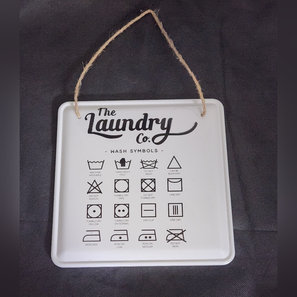 Small Laundry Co. Wash Symbols Sign 8" x 8"